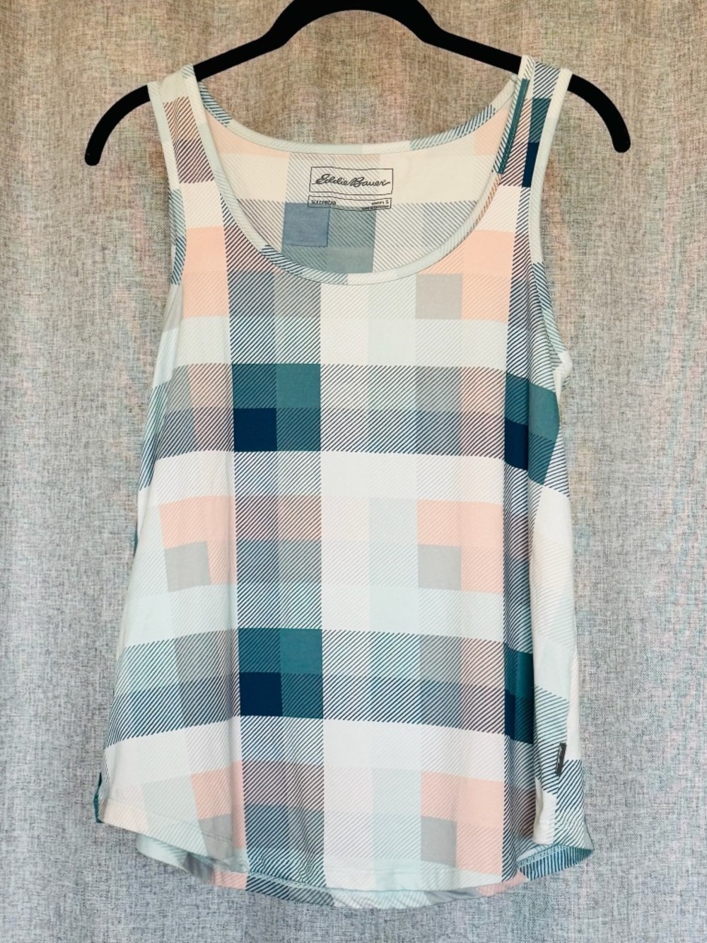 Eddie Bauer Tank Top Womens S Sleepwear Plaid Sleeveless Cozy Soft Light PJs